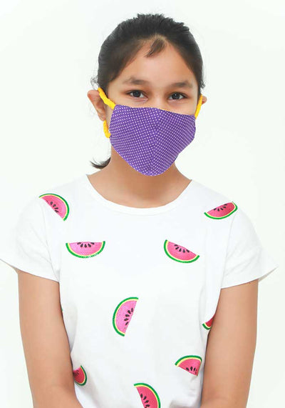 Purple Printed Cotton Mask
