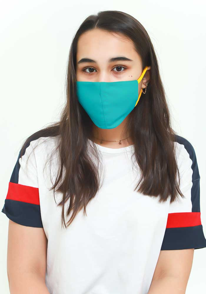 Turquoise Blue Cotton Mask - Wear Ochre