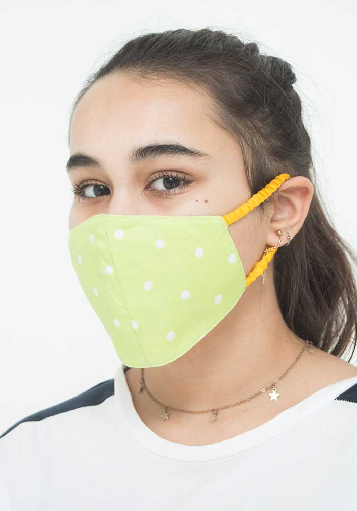 Lime Green Cotton Mask - Wear Ochre
