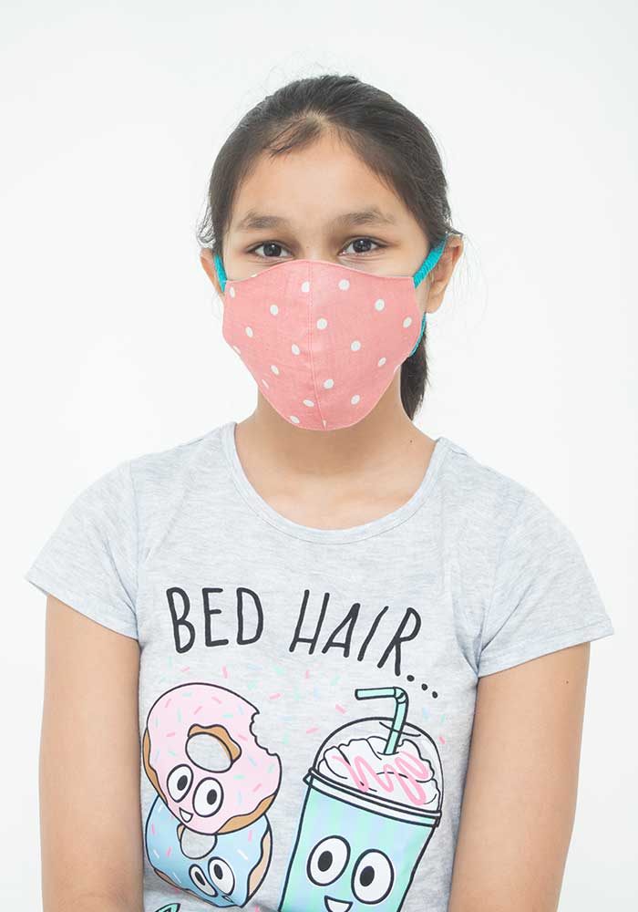 Pink Polka Dots Cotton Mask - Wear Ochre