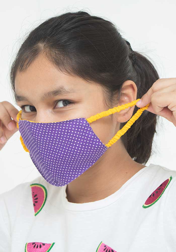 Purple Printed Cotton Mask - Wear Ochre