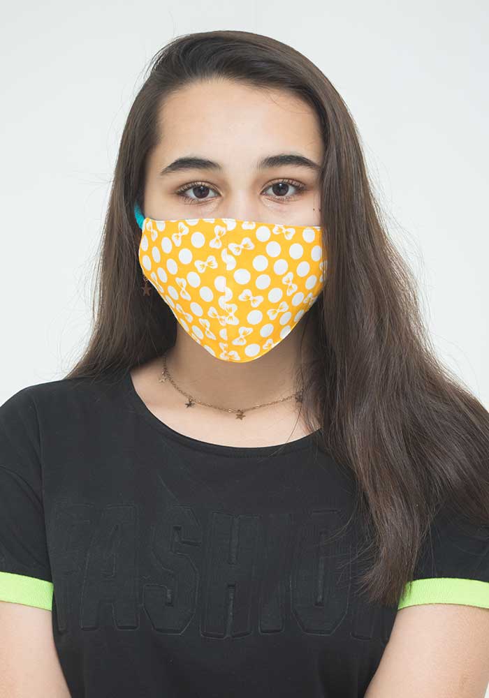 Yellow Printed Cotton Mask - Wear Ochre