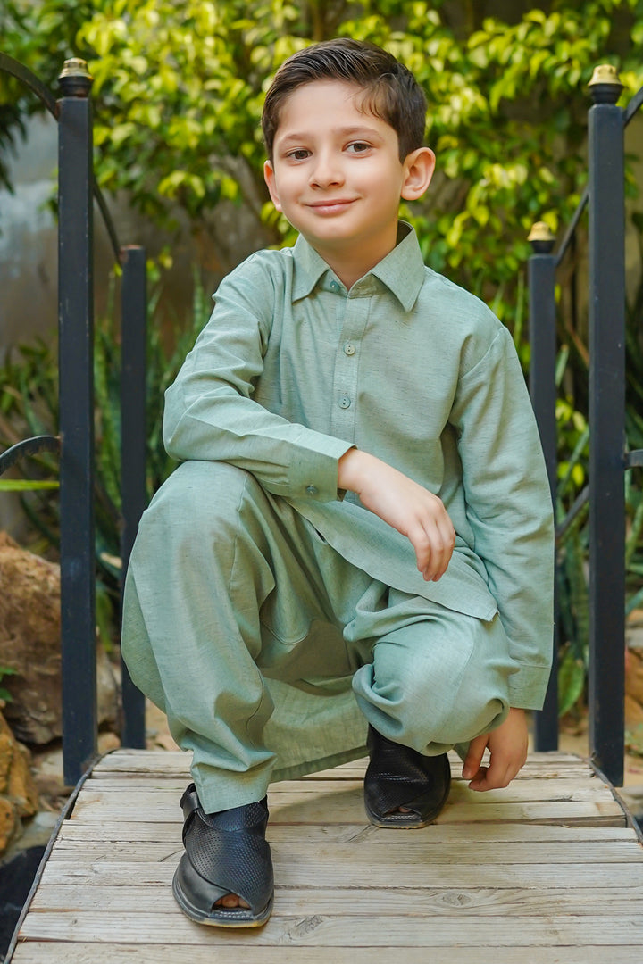 Chambray Cotton Kurta Shalwar - Wear Ochre