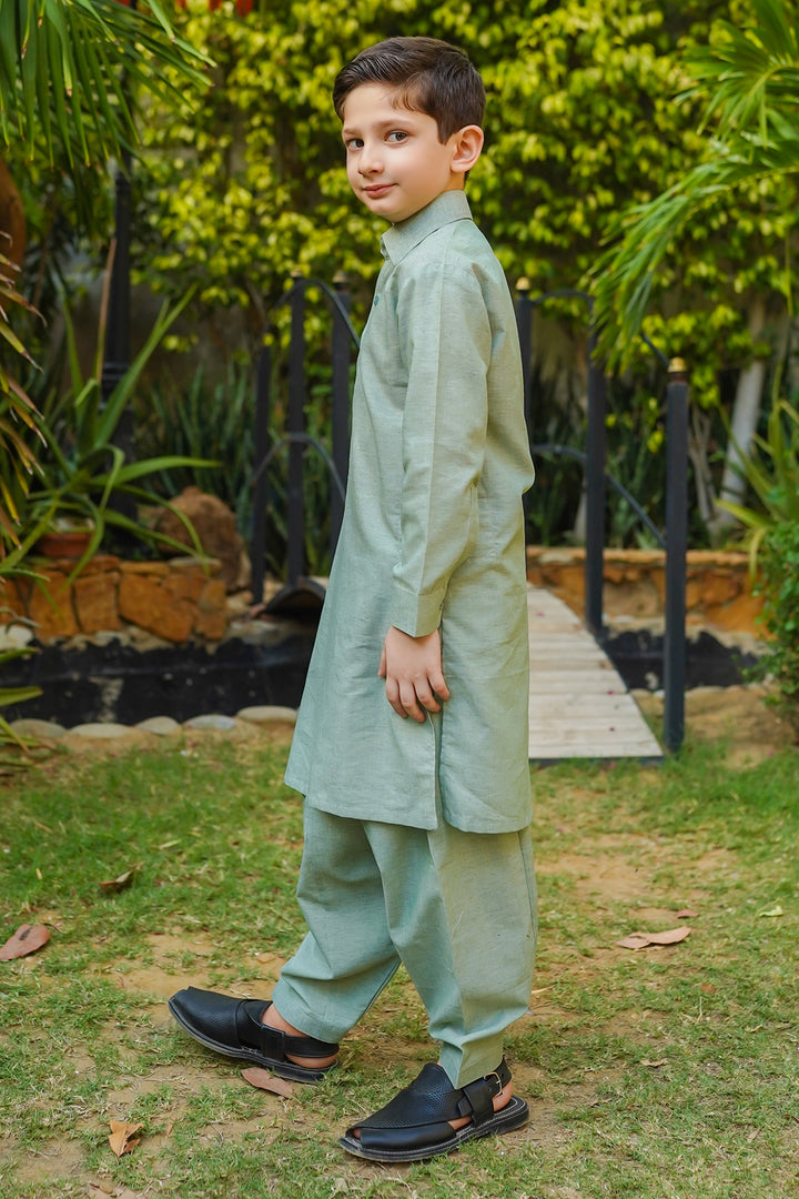 Chambray Cotton Kurta Shalwar - Wear Ochre