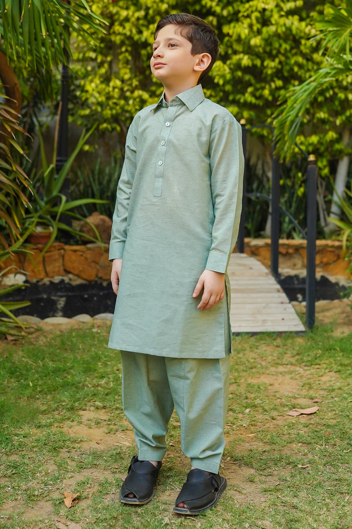 Chambray Cotton Kurta Shalwar - Wear Ochre