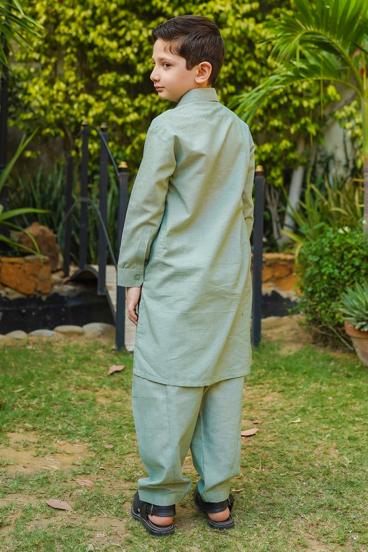 Chambray Cotton Kurta Shalwar - Wear Ochre