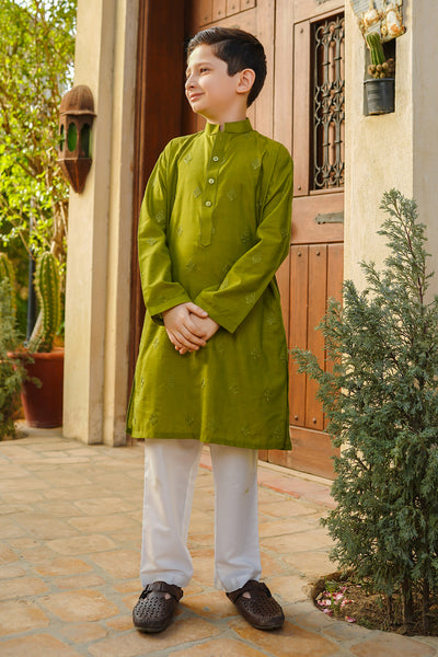 Chambray Cotton Kurta + Trouser