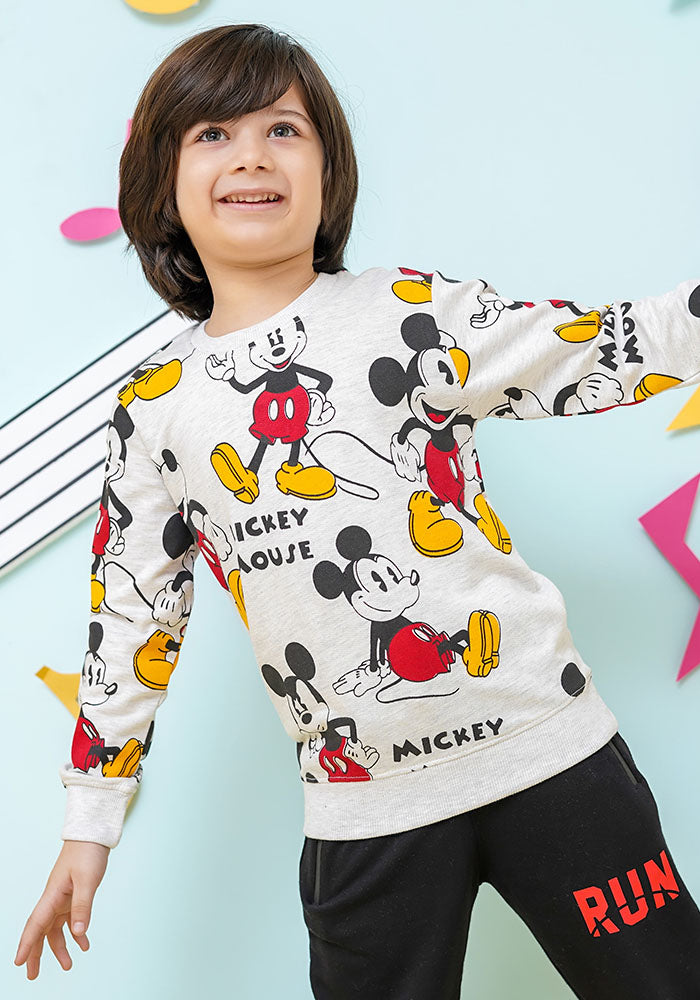 Terry Printed Sweatshirt - Wear Ochre