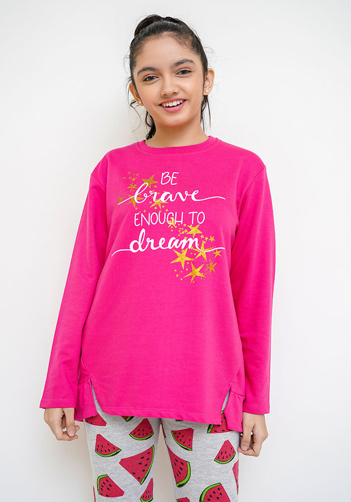 Terry Printed Top - Wear Ochre