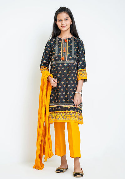 Khaddar Printed 3 Pc Suit
