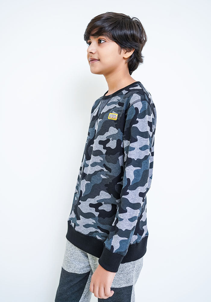 Terry Printed Sweatshirt - Wear Ochre
