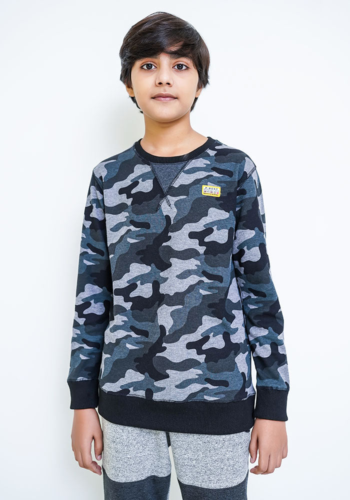 Terry Printed Sweatshirt - Wear Ochre
