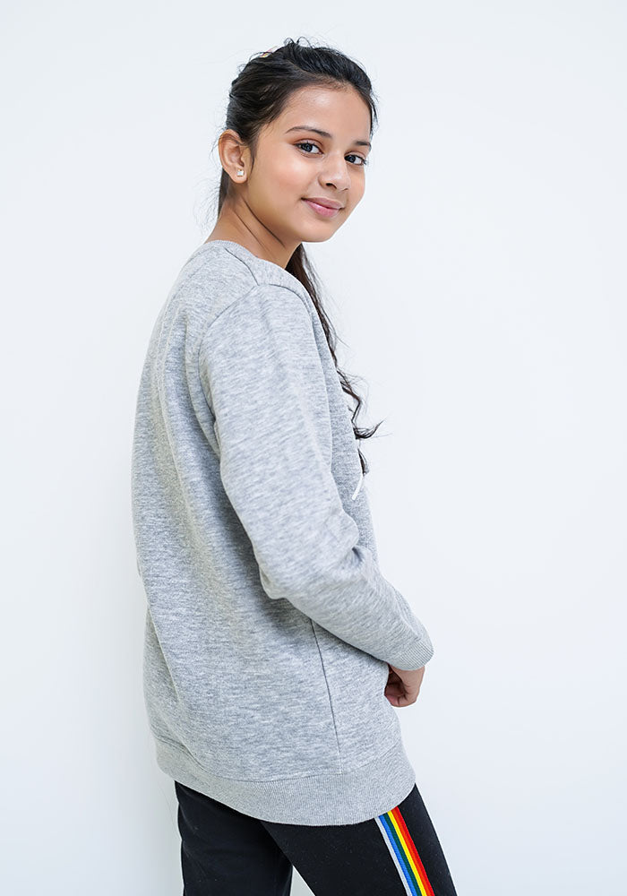 Fleece Printed Sweatshirt - Wear Ochre