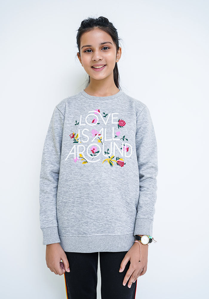 Fleece Printed Sweatshirt - Wear Ochre