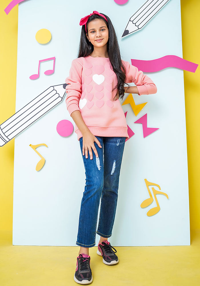 Fleece Printed Sweatshirt - Wear Ochre