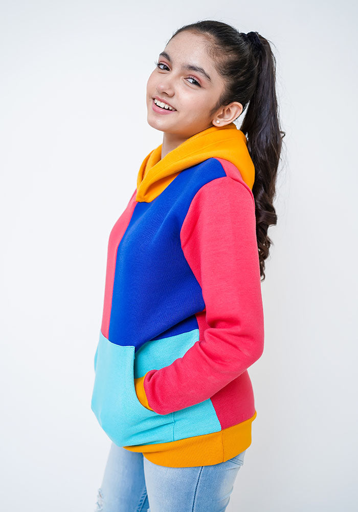 Fleece Panelled Hoodie - Wear Ochre