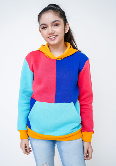 Fleece Panelled Hoodie