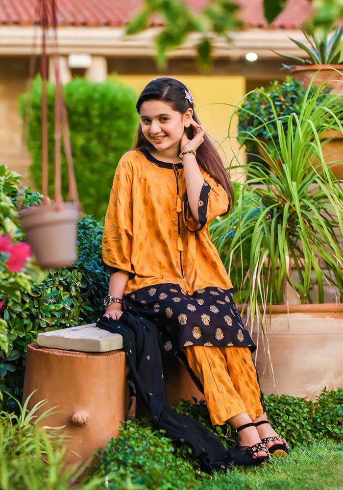 Cotton Printed 3 Pc Suit - Wear Ochre