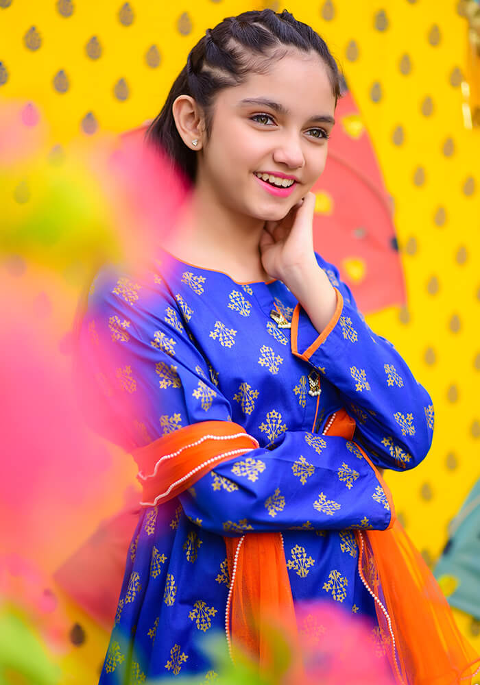 Cambric Printed 3 Pc Suit - Wear Ochre