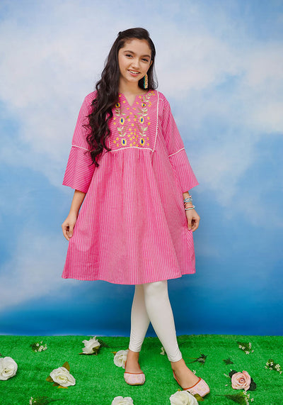 Self Printed Cotton Embroidered Top