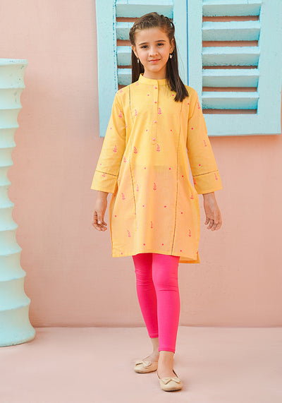 Cotton Chambray Printed Kurta