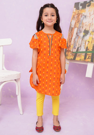 Cotton Chambray Printed Kurta