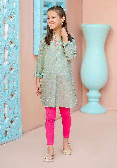 Cotton Chambray Printed Kurta