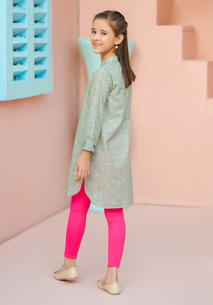 Cotton Chambray Printed Kurta - Wear Ochre