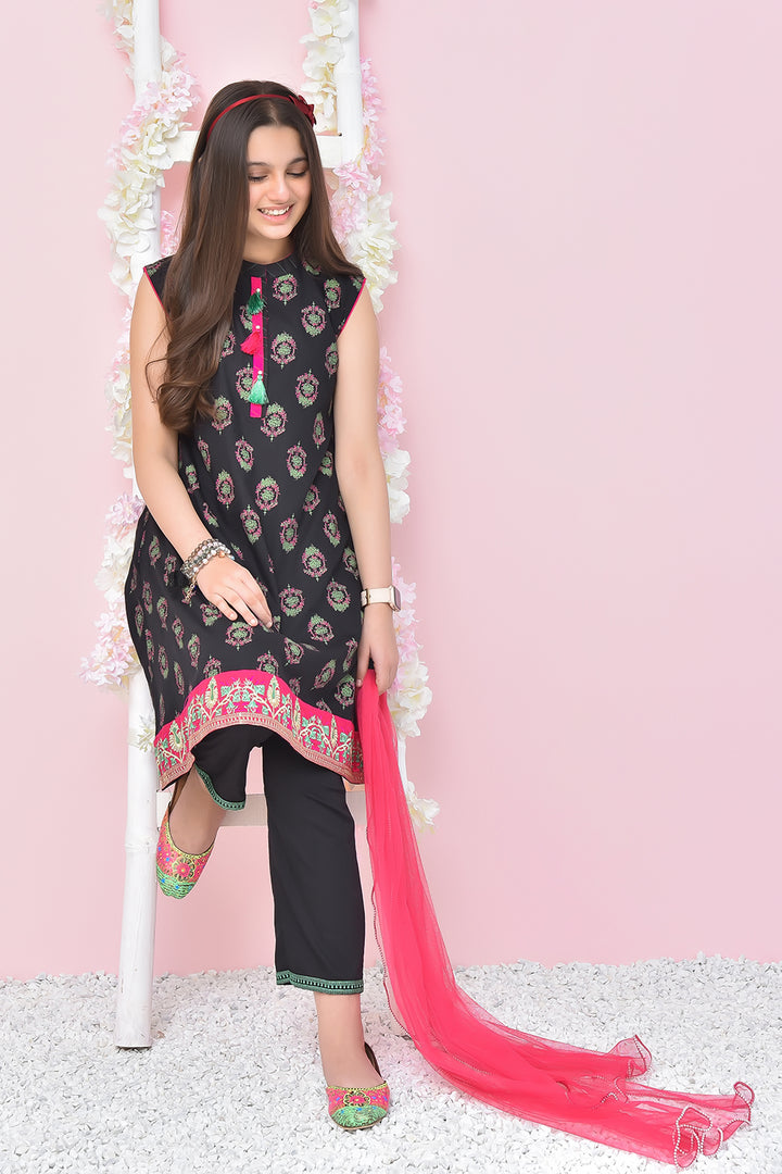 Cotton Printed 3 Pc Suit - Wear Ochre