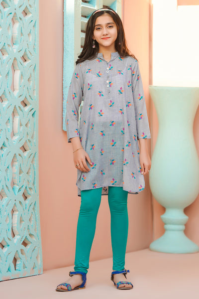 Cotton Chambray Printed Kurta