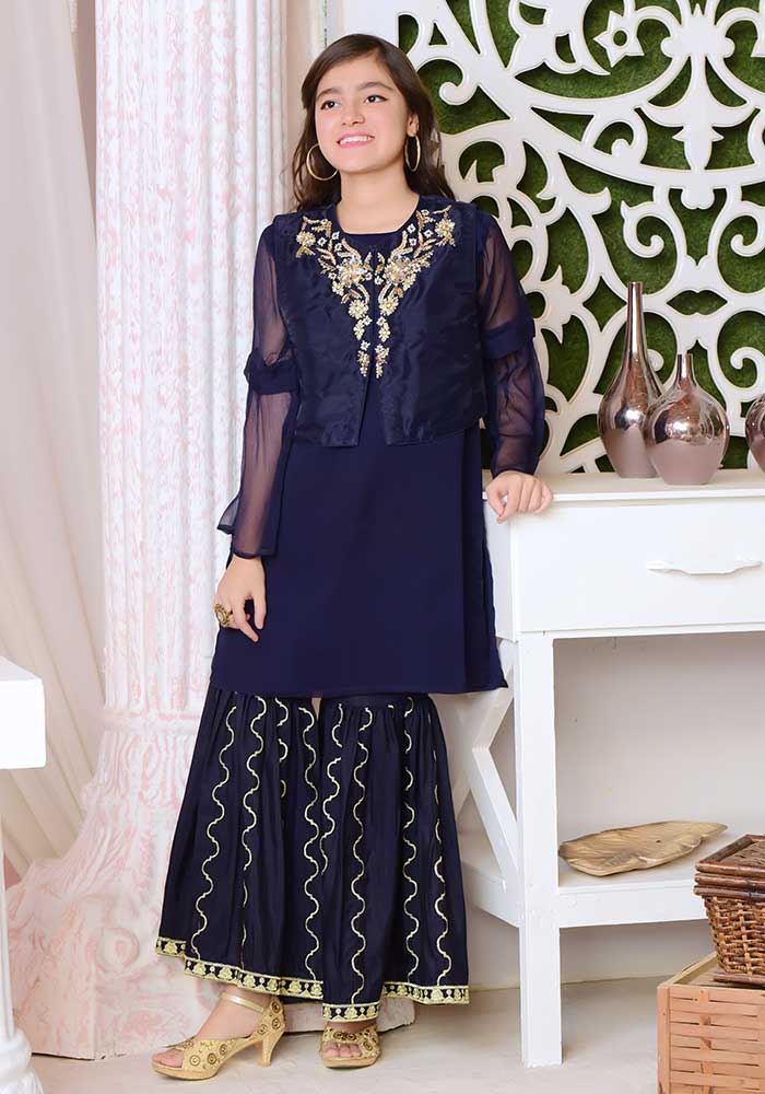 Organza Hand Adda Work 2 Pc Suit - Wear Ochre