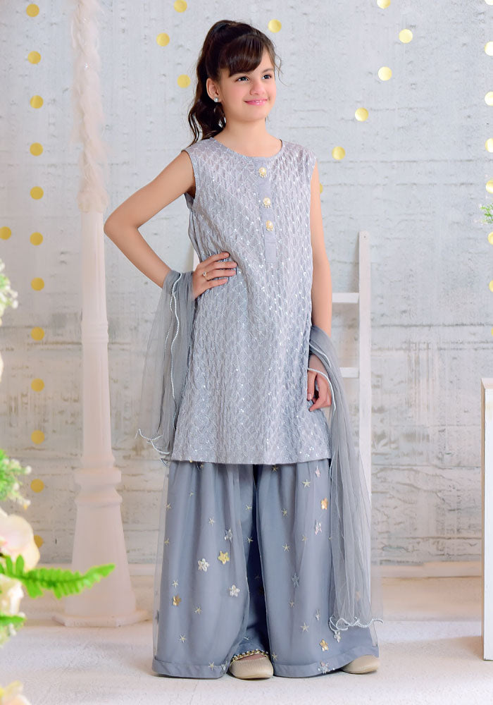 Cotton Silk Embroidered 3 Pc Suit - Wear Ochre