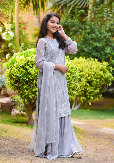 Chiffon Embroidered 3 Pc Suit