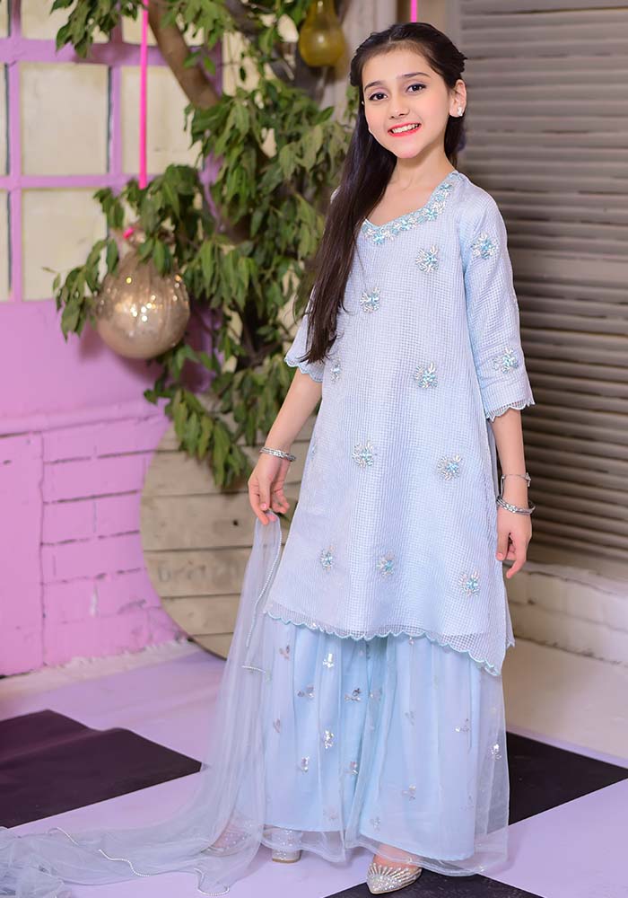 Jacquard Embroidered 3 Pc Suit - Wear Ochre