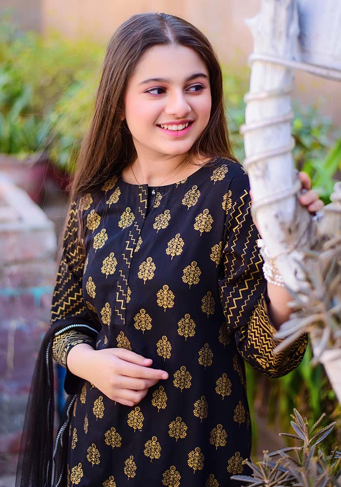Cotton Printed 3 Pc Suit - Wear Ochre