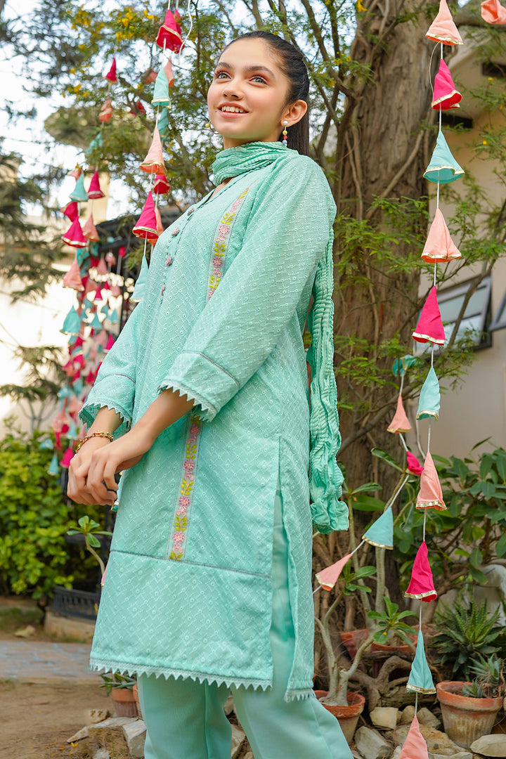 Chikankari Embroidered 3 Pc Suits - Wear Ochre