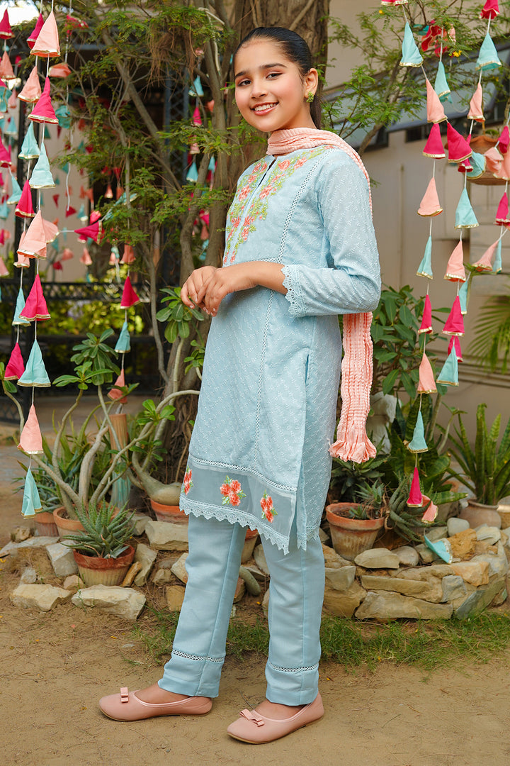 Chikankari Embroidered 3 Pc Suits - Wear Ochre