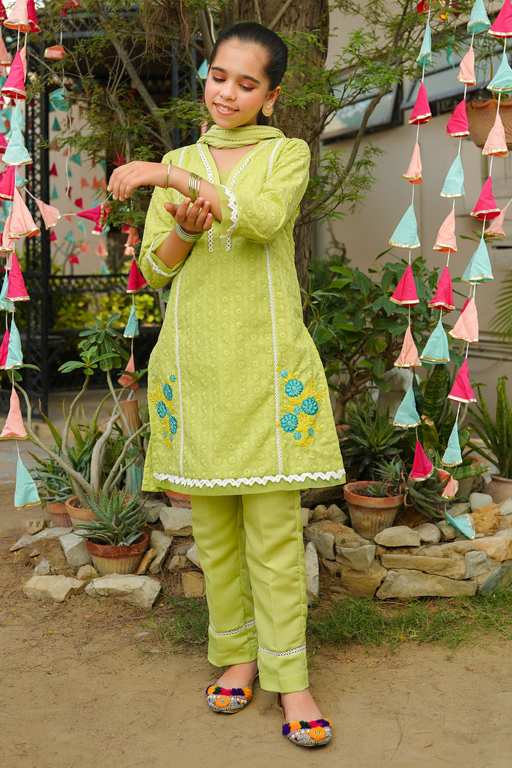 Chikankari Embroidered 3 Pc Suits - Wear Ochre