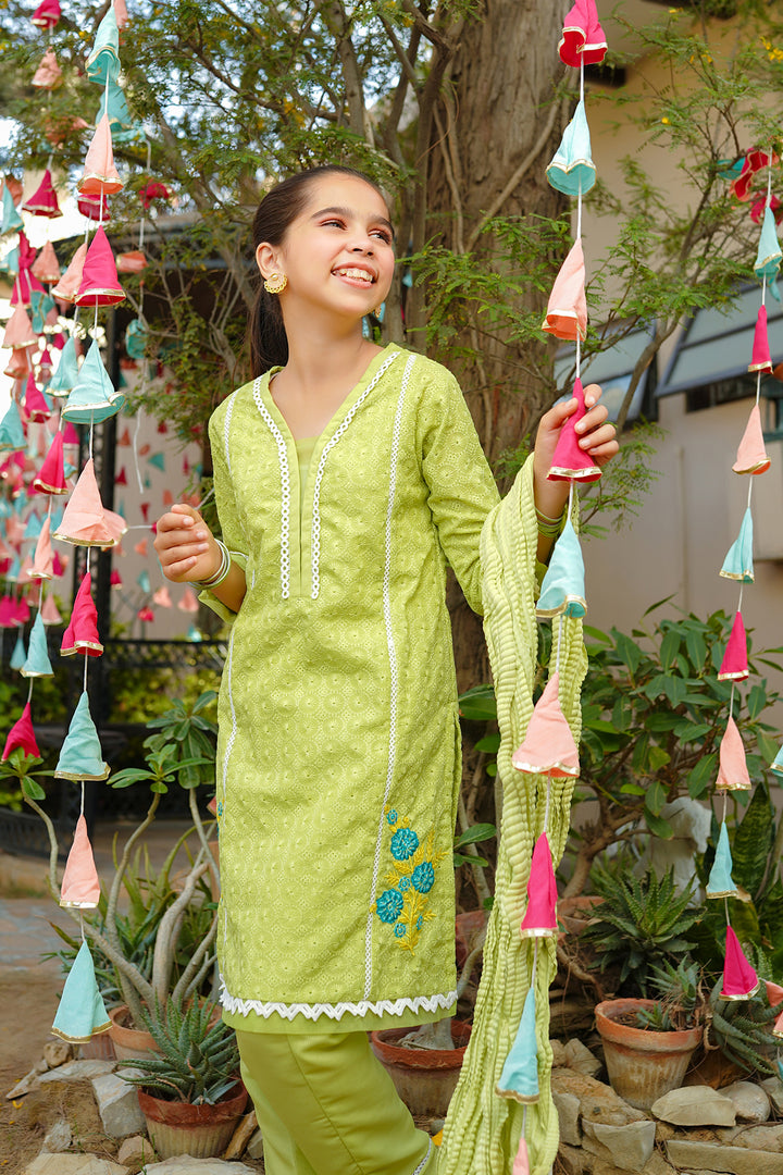 Chikankari Embroidered 3 Pc Suits - Wear Ochre