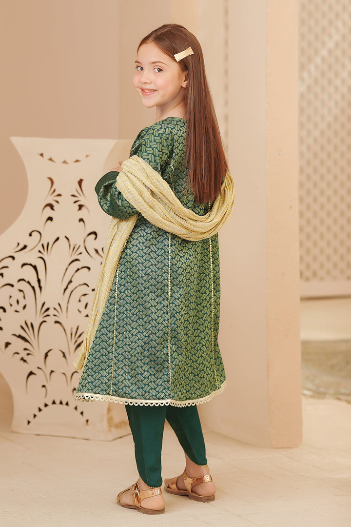Cotton Jacquard Hand Adda Work 3 Pc Suit - Wear Ochre