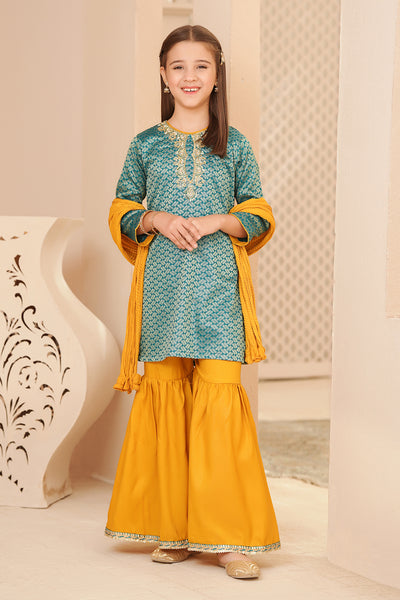 Cotton Jacquard Hand Adda Work 3 Pc Suit