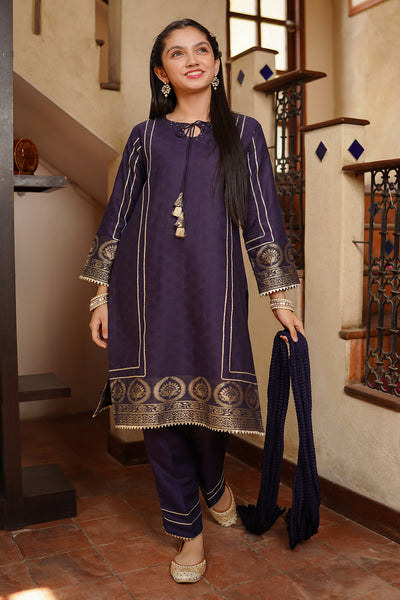 Cotton Jacquard 3 Pc Suit