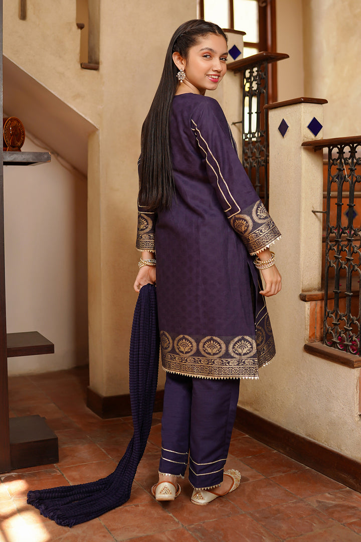 Cotton Jacquard 3 Pc Suit - Wear Ochre