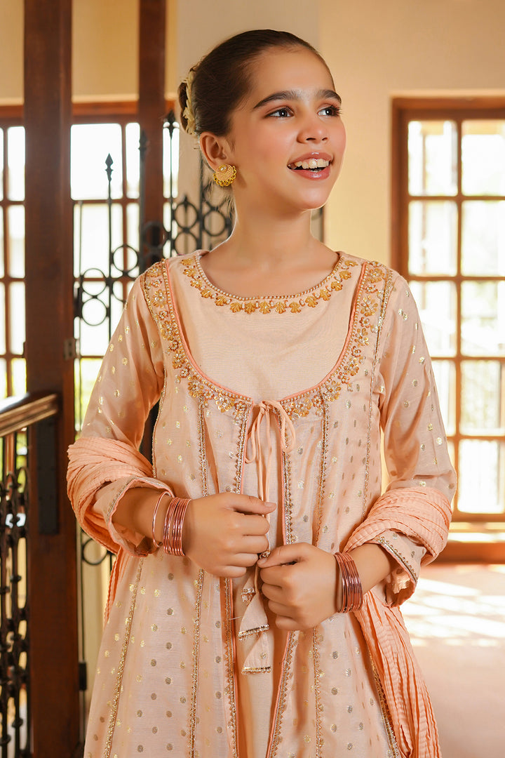 Cotton Silk Hand Adda Work 3 Pc Suit - Wear Ochre
