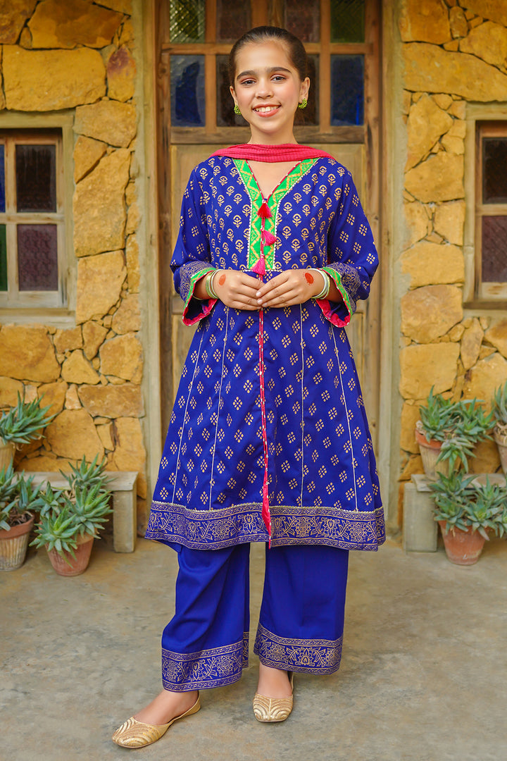Cotton Printed 3 Pc Suit - Wear Ochre