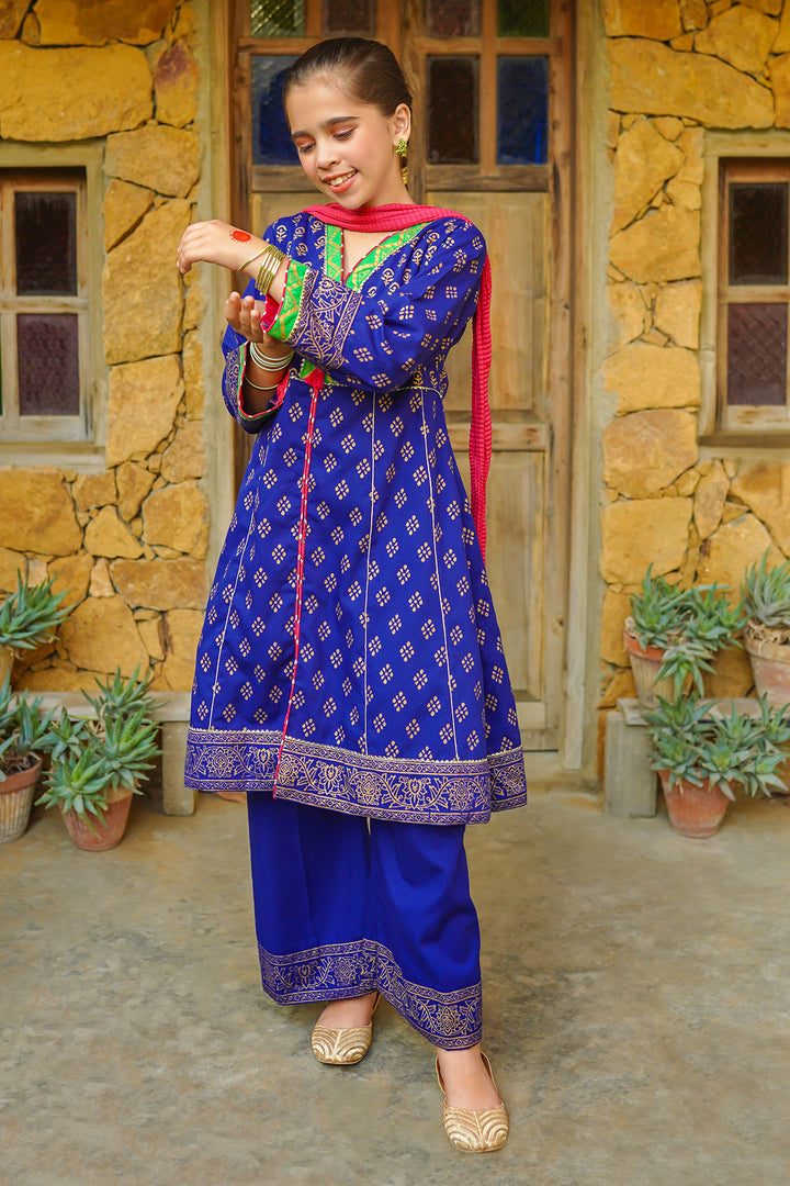 Cotton Printed 3 Pc Suit - Wear Ochre