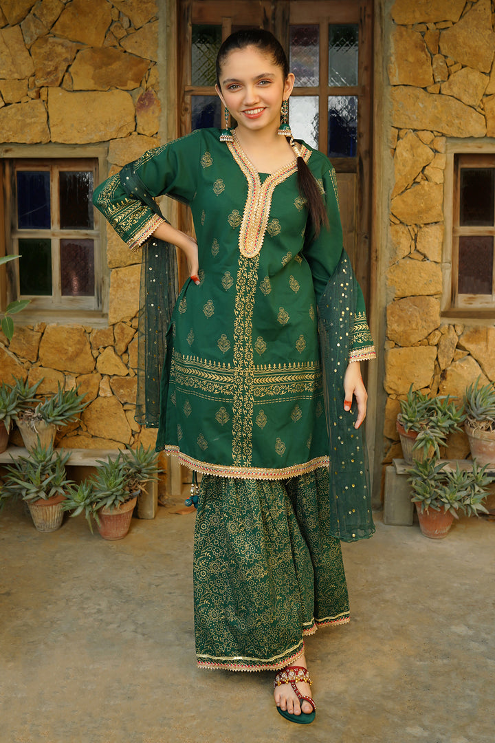 Cotton Printed 3 Pc Suit - Wear Ochre