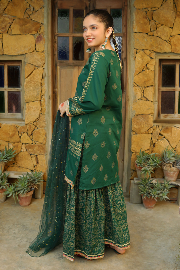 Cotton Printed 3 Pc Suit - Wear Ochre