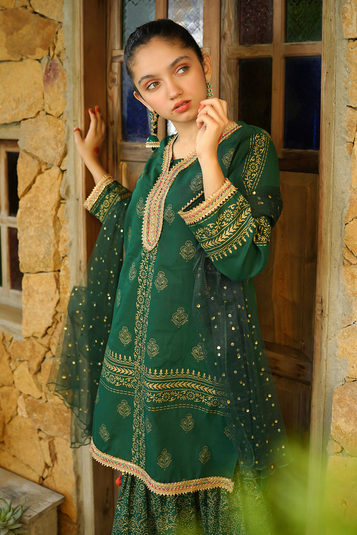 Cotton Printed 3 Pc Suit - Wear Ochre