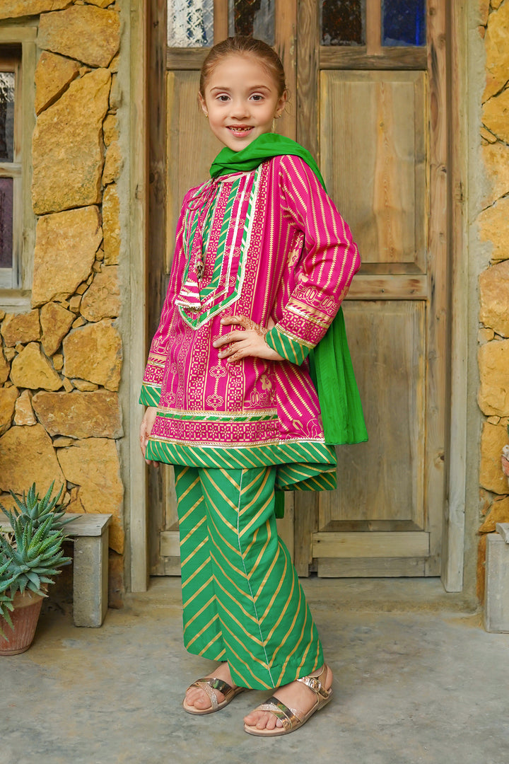 Cotton Printed 3 Pc Suit - Wear Ochre